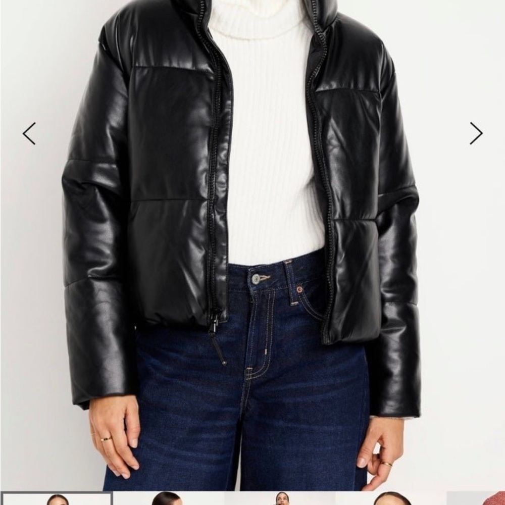 Old navy leather puffer
